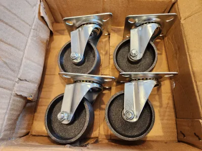 Lot de 4 roulettes pivotantes en acier – 3 pouces (robustes)