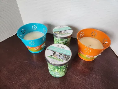 🦟 LOT DE 4 BOUGIES À LA CITRONNELLE – PROFITE DE L’ÉTÉ SANS MOUSTIQUES 🦟